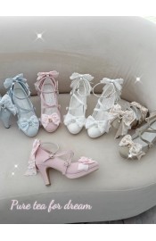 Pure Tea For Dream Spring Wind Chime​ Heel Shoes(Pre-Order/4 Colours/Full Payment Without Shipping)